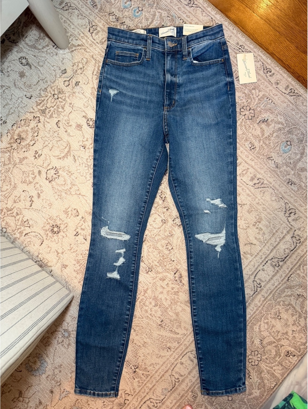 Universal Thread Women's High-Rise Skinny Jeans Size 6 Long Super Stretch Blue